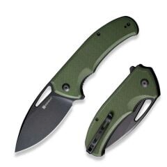 Sencut Phantara Flipper & Thumb Hole Knife G10 OD Green Black Blade Handle Çakı