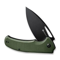 Sencut Phantara Flipper & Thumb Hole Knife G10 OD Green Black Blade Handle Çakı