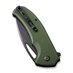 Sencut Phantara Flipper & Thumb Hole Knife G10 OD Green Black Blade Handle Çakı