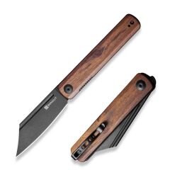 Sencut Bronte Front Flipper Knife Black Blade Cuibourtia Wood Handle Çakı