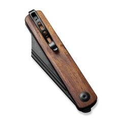 Sencut Bronte Front Flipper Knife Black Blade Cuibourtia Wood Handle Çakı
