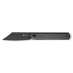 Sencut Bronte Front Flipper Knife Black Blade Dark Green Micarta Handle Çakı