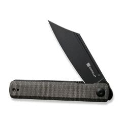 Sencut Bronte Front Flipper Knife Black Blade Dark Green Micarta Handle Çakı