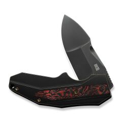 We Knife Coral SLT Flipper Knife Titanium & FatCarbon Fiber Black Lava Flow Handle Çakı
