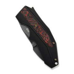 We Knife Coral SLT Flipper Knife Titanium & FatCarbon Fiber Black Lava Flow Handle Çakı