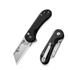 Civivi Elementum Utility Thumb Stud & Button Lock Knife Aluminum Black Handle Çakı