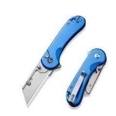 Civivi Elementum Utility Thumb Stud & Button Lock Knife Aluminum Blue Handle Çakı