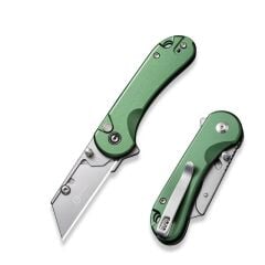 Civivi Elementum Utility Thumb Stud & Button Lock Knife Aluminum Green Handle Çakı