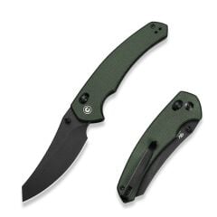 Civivi Sixgill Thumb Stud & Crossbar Lock Knife Black Stonewashed Green Micarta Handle Çakı