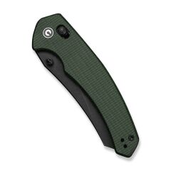 Civivi Sixgill Thumb Stud & Crossbar Lock Knife Black Stonewashed Green Micarta Handle Çakı