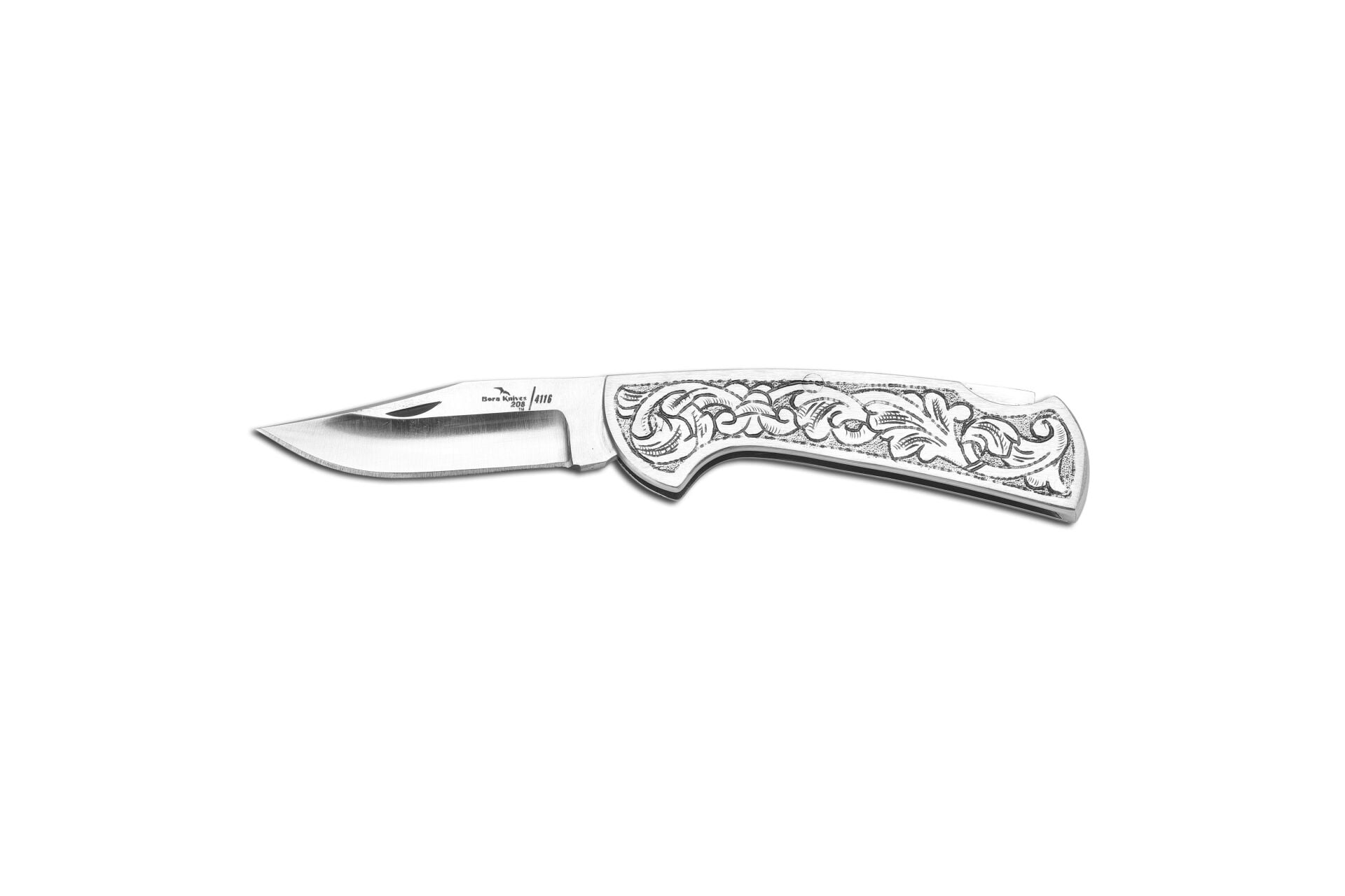 Bora 208 P Kilitli Mini Çelik Saplı Gravürlü Çakı