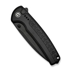 Civivi Sentinel Strike II Flipper & Thumb Stud & Button Lock Knife All Black Aluminum & FRN Handle Çakı