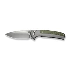 Civivi Sentinel Strike II Flipper & Thumb Stud & Button Lock Knife Gray & Green Aluminum & FRN Handle Çakı
