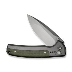 Civivi Sentinel Strike II Flipper & Thumb Stud & Button Lock Knife Gray & Green Aluminum & FRN Handle Çakı