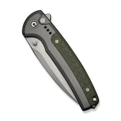 Civivi Sentinel Strike II Flipper & Thumb Stud & Button Lock Knife Gray & Green Aluminum & FRN Handle Çakı