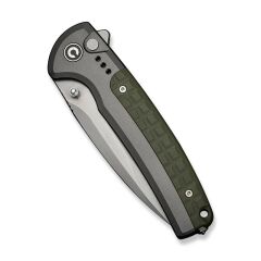 Civivi Sentinel Strike II Flipper & Thumb Stud & Button Lock Knife Gray & Green Aluminum & FRN Handle Çakı