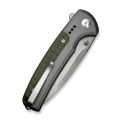 Civivi Sentinel Strike II Flipper & Thumb Stud & Button Lock Knife Gray & Green Aluminum & FRN Handle Çakı