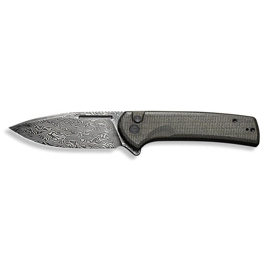 Civivi Conspirator Flipper & Button Lock Knife Damascus Micarta Handle Çakı