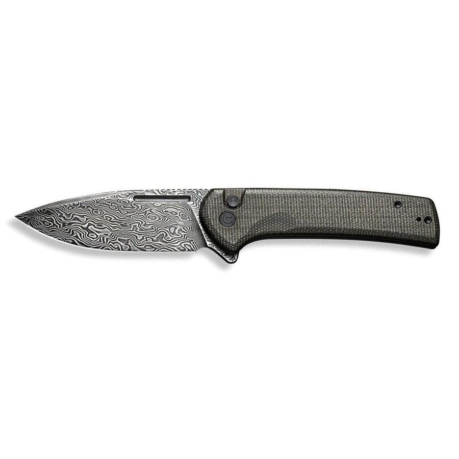 Civivi Conspirator Flipper & Button Lock Knife Damascus Micarta Handle Çakı