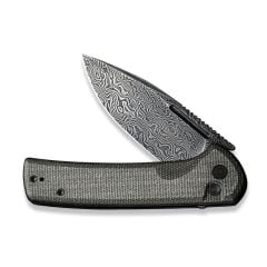 Civivi Conspirator Flipper & Button Lock Knife Damascus Micarta Handle Çakı