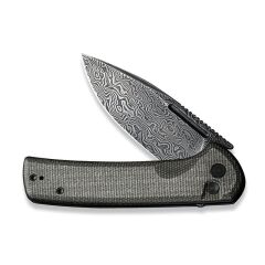 Civivi Conspirator Flipper & Button Lock Knife Damascus Micarta Handle Çakı