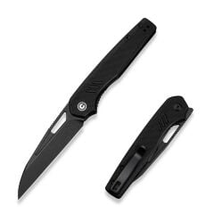 Civivi Guile Front Flipper & Thumb Hole Knife Black G10 Handle Black Stonewashed Çakı