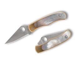 Spyderco Bug Nickel Silver Abalone PlainEdge Çakı