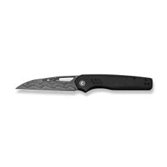 Civivi Guile Front Flipper & Thumb Hole Knife Black Canvas Micarta Handle Damascus Çakı