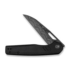 Civivi Guile Front Flipper & Thumb Hole Knife Black Canvas Micarta Handle Damascus Çakı
