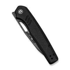 Civivi Guile Front Flipper & Thumb Hole Knife Black Canvas Micarta Handle Damascus Çakı