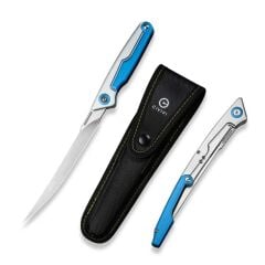 Civivi Shawka Folding Fillet Knife Silver And Blue Aluminum Handle Çakı
