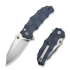 Civivi Natterjack Flipper & Thumb Stud & Button Lock Knife Milled Neutral Blue G10 Handle Çakı