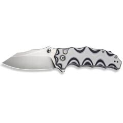 Civivi Natterjack Flipper & Thumb Stud & Button Lock Knife White & Black Layered G10 Handle Çakı