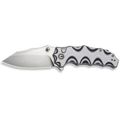 Civivi Natterjack Flipper & Thumb Stud & Button Lock Knife White & Black Layered G10 Handle Çakı