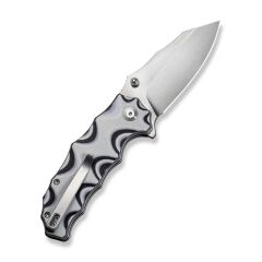 Civivi Natterjack Flipper & Thumb Stud & Button Lock Knife White & Black Layered G10 Handle Çakı