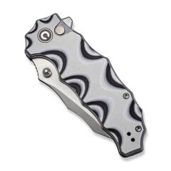 Civivi Natterjack Flipper & Thumb Stud & Button Lock Knife White & Black Layered G10 Handle Çakı