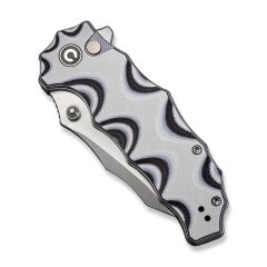 Civivi Natterjack Flipper & Thumb Stud & Button Lock Knife White & Black Layered G10 Handle Çakı