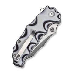 Civivi Natterjack Flipper & Thumb Stud & Button Lock Knife White & Black Layered G10 Handle Çakı