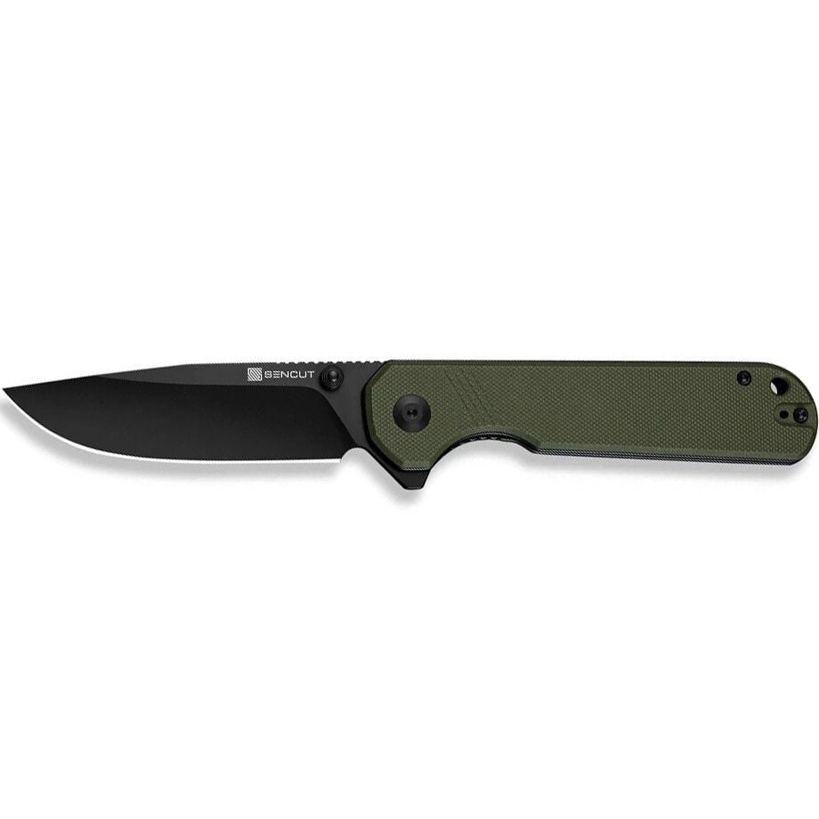 Sencut Aetheris Flipper & Thumb Stud Knife OD Green G10 Handle Çakı