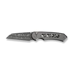 Civivi Pragma Prime Thumb Stud & Button Lock Knife Gray Aluminum Handle Damascus Çakı