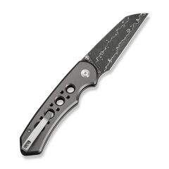 Civivi Pragma Prime Thumb Stud & Button Lock Knife Gray Aluminum Handle Damascus Çakı