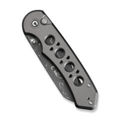 Civivi Pragma Prime Thumb Stud & Button Lock Knife Gray Aluminum Handle Damascus Çakı