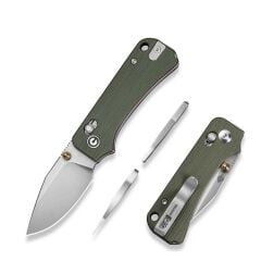 Civivi Baby Banter 2-TG Thumb Stud & Crossbar Lock Knife Green & Red G10 Handle Çakı