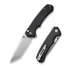 Civivi Button Lock Brazen Flipper & Thumb Stud Knife Black G10 Handle Çakı