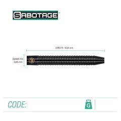 Winmau Sabotage Onyx 24 Gr %90 Tungsten Siyah Dart Oku