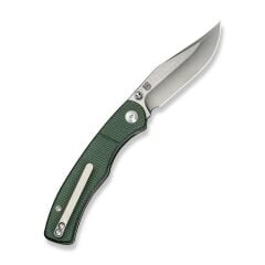 Civivi Clingman Front Flipper & Thumb Stud Knife Micarta Green Handle Çakı