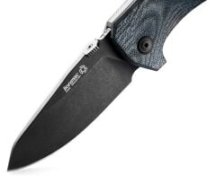 Lionsteel TM1 Special Edition - BladeHQ - Blue Canvas - Black Blade Deri Kılıflı Çakı