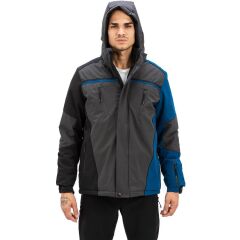 Exuma Kapşonlu Kayak Montu L - Gri - Mavi