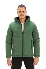 Exuma Kapşonlu Kış Montu L - Yeşil