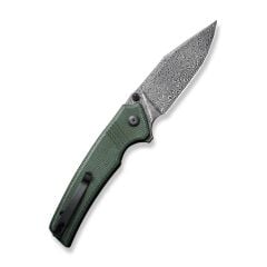 Civivi Tranquil Flipper & Thumb Stud Knife Damascus Green Micarta Handle Çakı